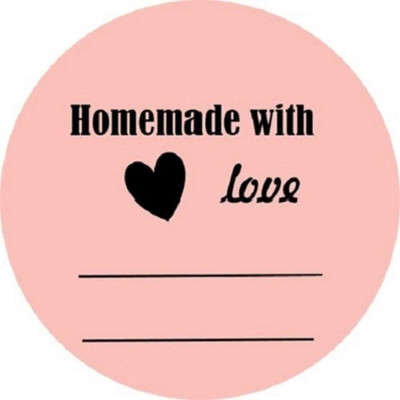 BlackDreams 5 cm Handmade 2 inch Round Sticker/Labels (Pink & Black, 2000) Self Adhesive Sticker(Pack of 2000)