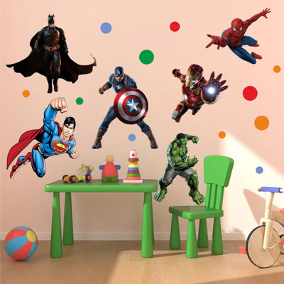 wildartcreation 77 cm Super Heroes' Baby Room Wall Sticker Self Adhesive Sticker(Pack of 1)