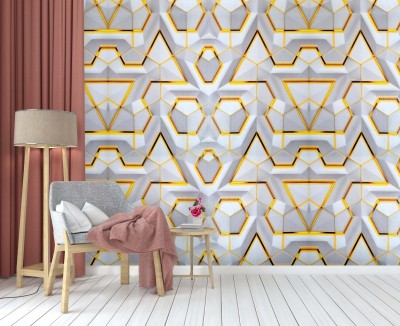 PERFECT DECOR 600 cm 3D ABSTRACT design Wall Sticker for Living room ( 28 Sqft / roll ) Self Adhesive Sticker(Pack of 1)