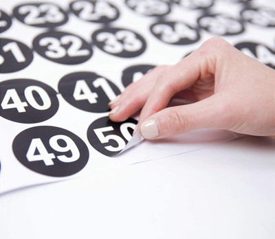 greencom 3.81 cm 1 to 50 Number Stickers 1.5 Inch Small Self-Adhesive Number Labels Self Adhesive Sticker(Pack of 50)