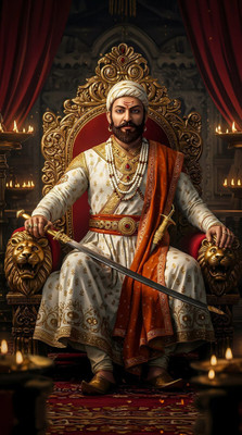 swaroopa 16.5 inch Chhatrapati Shivaji maharaj A3 size non tearable sticker Self Adhesive Sticker(Pack of 1)