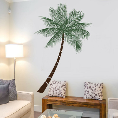 walkart 2.54 cm coconut tree as beach in your room Removable Sticker(Pack of 1)