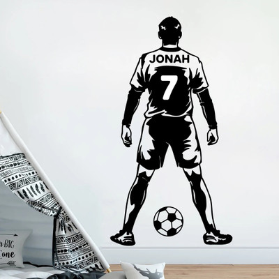 SnappyVinyl 105 cm Custom Name Number Soccer Jersey Self Adhesive Sticker(Pack of 1)