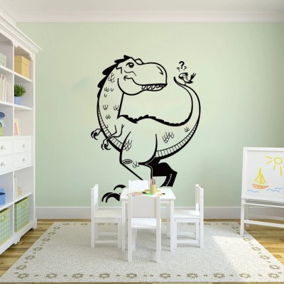 Xskin 76 cm Cartoon Dinosaur T-Rex Triceratops Anima Self Adhesive Sticker(Pack of 1)