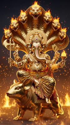 swaroopa 16.5 inch Shri Ganesha sticker Self Adhesive Sticker(Pack of 1)