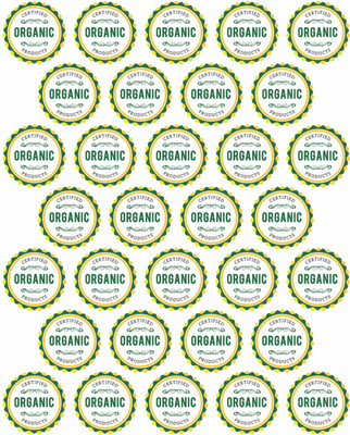 LABELS 3.8 cm ORGANIC PRODUCTS Self Adhesive Sticker(Pack of 3)