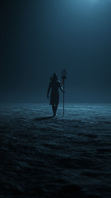 swaroopa 16.5 inch Shiv Shankar Bholenath sticker Self Adhesive Sticker(Pack of 1)