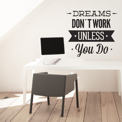 marvellous 63 cm m_dreamdontworks Self Adhesive Sticker(Pack of 1)