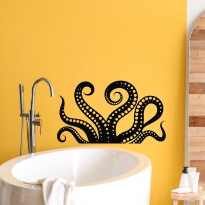 SnappyVinyl 27 cm Tentacles Octopus Marine Monster Wall Sticker PVC Vinyl Self Adhesive Sticker(Pack of 1)