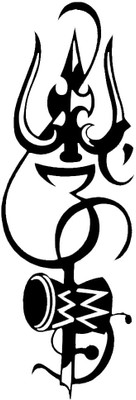 Volxo 140 cm Designable ” Om Trishul“ Decorative Wall Sticker For Home &Office Self Adhesive Sticker(Pack of 1)
