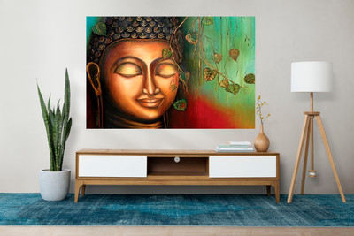 Asthaprint 36 inch Buddha Poster For Livingroom Home office Wall Decor (Size 24x36 Inch) Self Adhesive Sticker(Pack of 1)