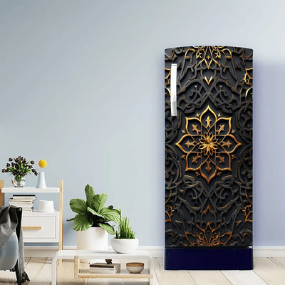 VRDB EXPERT 49 inch Fridge Single Door Wallpaper Sticker Wrap For Refrigerator Self Adhesive Sticker Self Adhesive Sticker(Pack of 1)