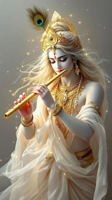 Radhestiicker 69 cm Krishna Flute Player Wall Sticker Form Radhe Sticker Self Adhesive Sticker(Pack of 1)