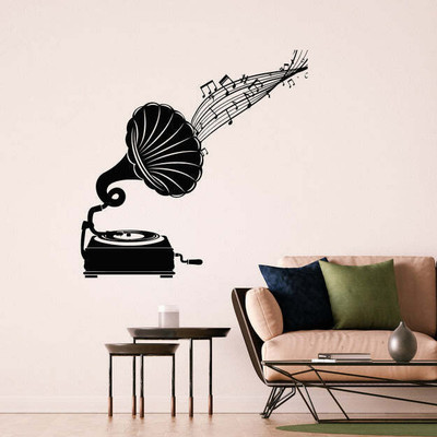Xskin 27 cm Notes Old Gramophone Self Adhesive Sticker(Pack of 1)