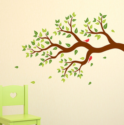 Wallme 120 cm Tree | Non-Reusable Stickers Self Adhesive Sticker(Pack of 1)