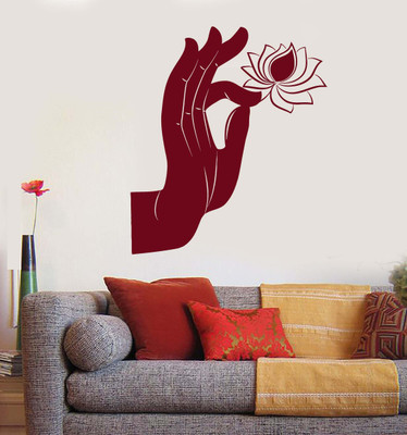 Xskin 27 cm Lotus Flower Buddha Hand Self Adhesive Sticker(Pack of 1)