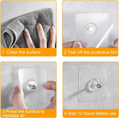 siddhi vinayak creation 18 Pcs Self Adhesive Heavy Duty Transparent Nail Screw Sticker Hooks X18.30 Swivel Hook 18(Pack of 1)