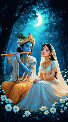 swaroopa 16.5 inch Radha krisha A3 size non tearable sticker Self Adhesive Sticker(Pack of 1)