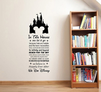 SnappyVinyl 75 cm In This House We Do Disney Wall Self Adhesive Sticker(Pack of 1)