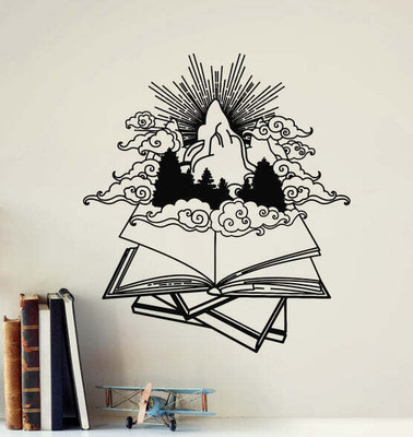 SnappyVinyl 27 cm Open Book Shop Reading Self Adhesive Sticker(Pack of 1)