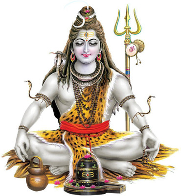 VCREATE DECOR 58 cm SHIV JI Wall Sticker Self Adhesive Sticker(Pack of 1)