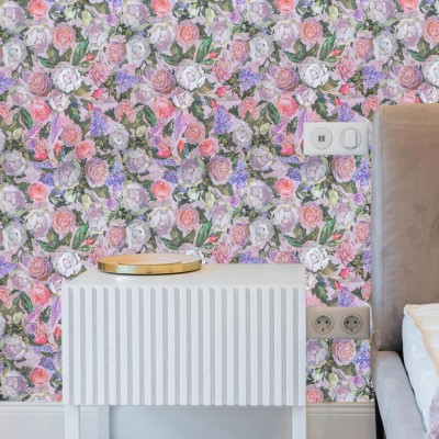 doodad Floral & Botanical Multicolor Wallpaper(1000 cm x 45 cm)