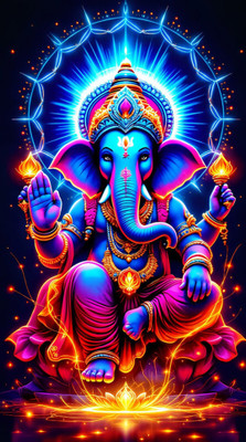 swaroopa 16.5 inch Shri Ganesha A3 size non tearable sticker Self Adhesive Sticker(Pack of 1)
