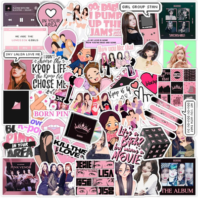 CodersParadise 5.5 inch BlackPink Kpop Girls Vinyl Stickers for Laptop, Bottles, Journal & Guitar Self Adhesive Sticker(Pack of 59)