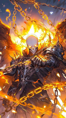 swaroopa 16.5 inch Ghost Rider A3 size non tearable sticker Self Adhesive Sticker(Pack of 1)