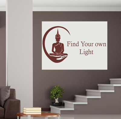 walkart 2.54 cm buddha's find your own light Removable Sticker(Pack of 1)
