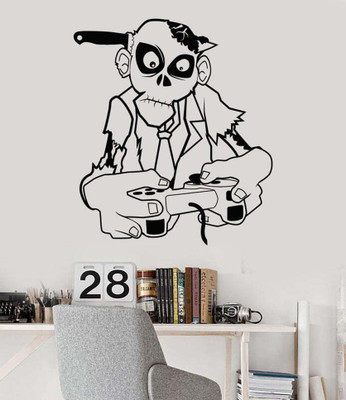 SnappyVinyl 30 cm Zombie Game Zone Gamer Self Adhesive Sticker(Pack of 1)