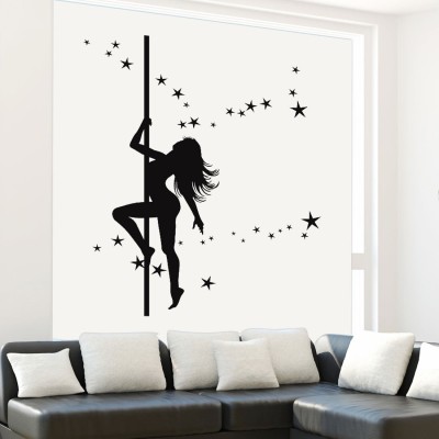 walkart 2.54 cm angel with stick and stars Removable Sticker(Pack of 1)