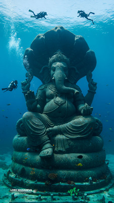 swaroopa 16.5 inch Shri Ganesha sticker Self Adhesive Sticker(Pack of 1)