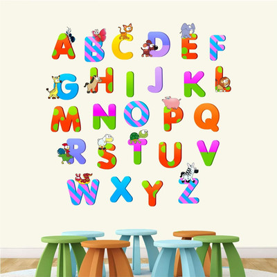 DREAM DECALS 120 cm Abcd Alphabets Wall Sticker Baby Room Self Adhesive ...