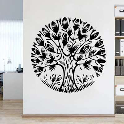 SnappyVinyl 56 cm Oak Tree Centrepiece Self Adhesive Sticker(Pack of 1)