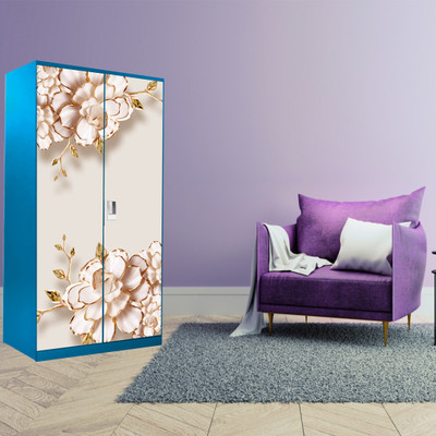 WallDaddy 213 cm WDST-LeafGoldenFlowerAlmira Self Adhesive Sticker(Pack of 1)
