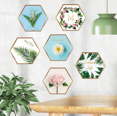 JAAMSO ROYALS 60 cm Simulation Green Plant Frame Wall sticker for Home Decor (60CM x 90CM) Self Adhesive Sticker(Pack of 1)