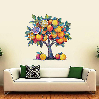 EXO DECOR 18 inch Trendy Design Tree Wall Sticker For Living Room, Home Decorative, Hall ED_1073 Self Adhesive Sticker(Pack of 1)