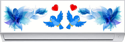Happy Customise 47.5 cm Blue Birds Abstract Design Split AC Self Adhesive Sticker(Pack of 1)