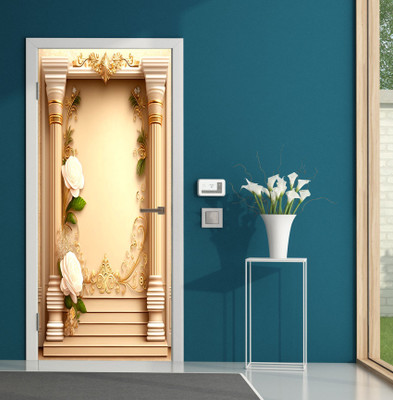 We Kreate 213 cm 3D Embossed Royal Gate wallpaper Self Adhesive Sticker(Pack of 1)