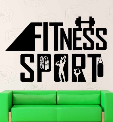 amazinghub 59 cm FITNESS SPORTS GYM WALL STICKRES Self Adhesive Sticker(Pack of 1)