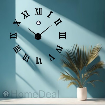 HomeDeal 70 cm 3D ROMAN Numbers Acrylic Wall Clock Removable Sticker(Pack of 1)