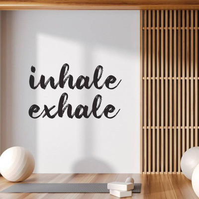 Xskin 27 cm Inhale Exhale Wall Sticker PVC Vinyl Self Adhesive Sticker(Pack of 1)