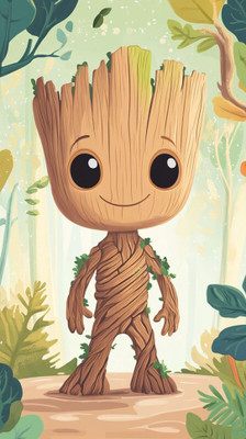 swaroopa 16.5 inch Groot Sticker Self Adhesive Sticker(Pack of 1)