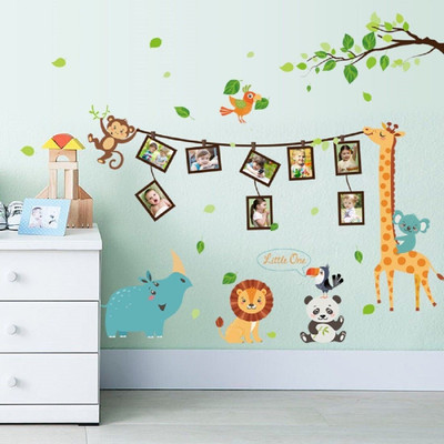 Flipkart SmartBuy 90 cm Animal Giraffe Rhinoceros Lion Cartoon Decorative Wall Sticker(60 CM X 90 CM) Self Adhesive Sticker(Pack of 1)