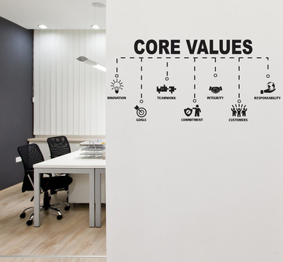 Wallme 120 cm Core Values | Non-Reusable Sticker Self Adhesive Sticker(Pack of 1)