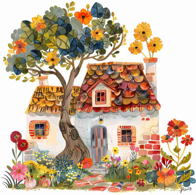 SkyOlla 60 cm Tree House Wall Sticker – Self Adhesive Vinyl Décor for Kids’ Room Self Adhesive Sticker(Pack of 1)