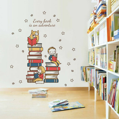 ZEN TREK 45 cm Study Room : Every Book is an Adventure Quote Self Adhesive Sticker(Pack of 1)