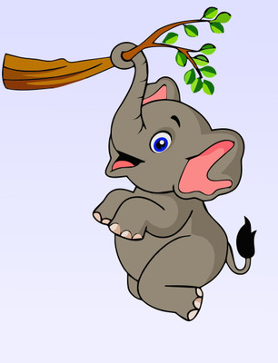 Approach Decor 70 cm 3D Elephant home decoration material wall Self Adhesive Sticker(Pack of 1)