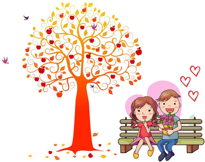 Wallme 130 inch Couple| Non-Reusable Sticker Self Adhesive Sticker(Pack of 1)